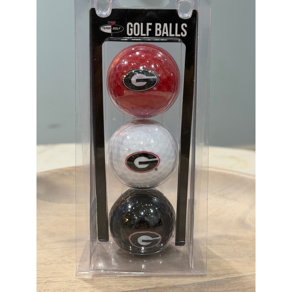 Team Golf NCAA Georgia Bulldogs Golf Balls 3 Pack Red White Black Logo B0B30
